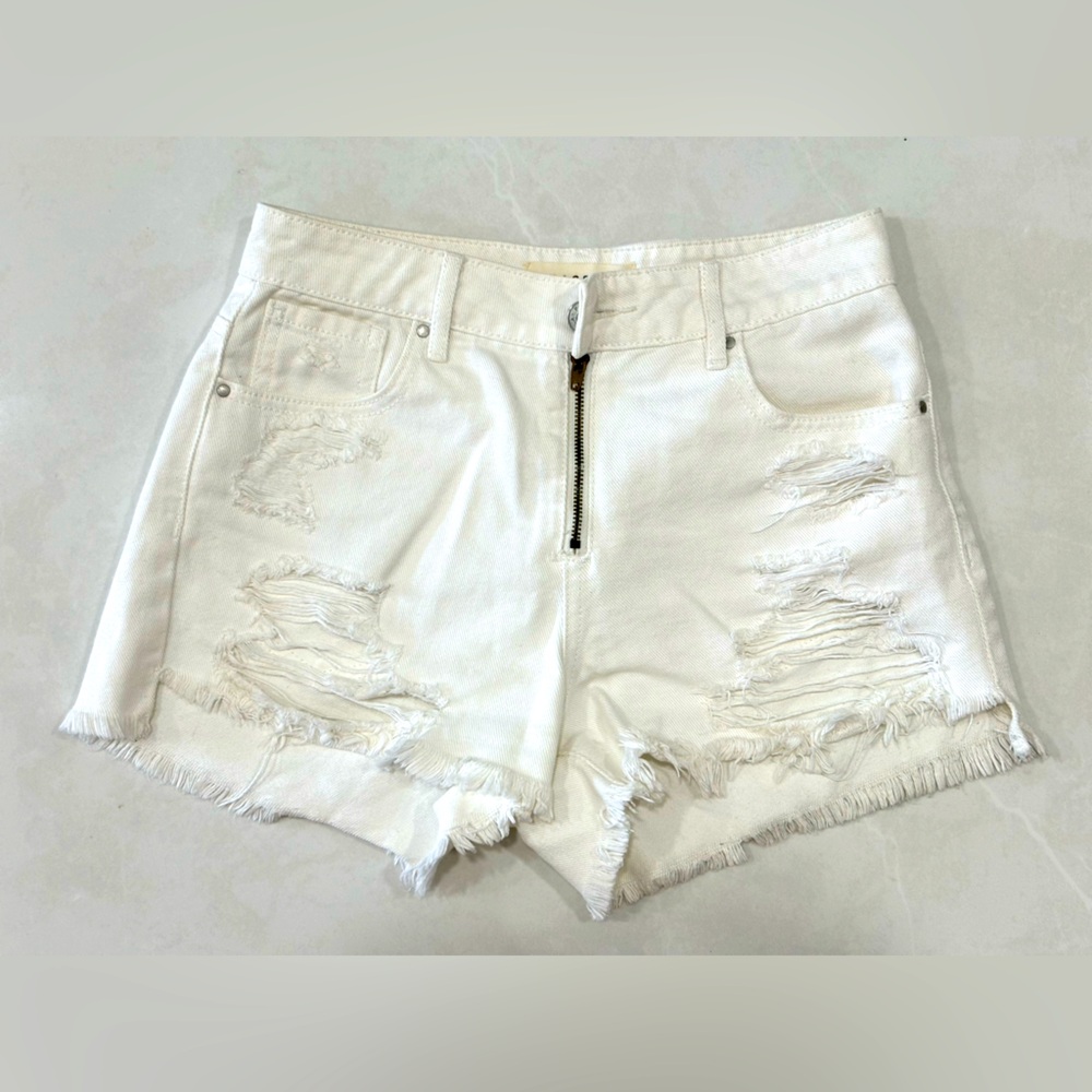 PacSun distressed white shorts, size 24